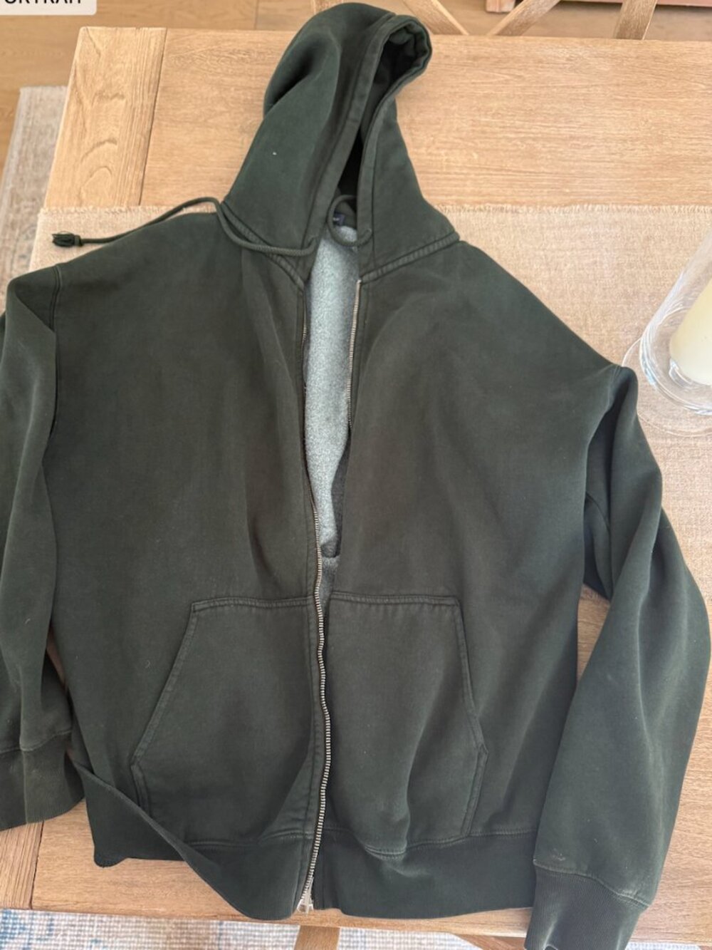 Dark Green Brandy Melville Zip-Up